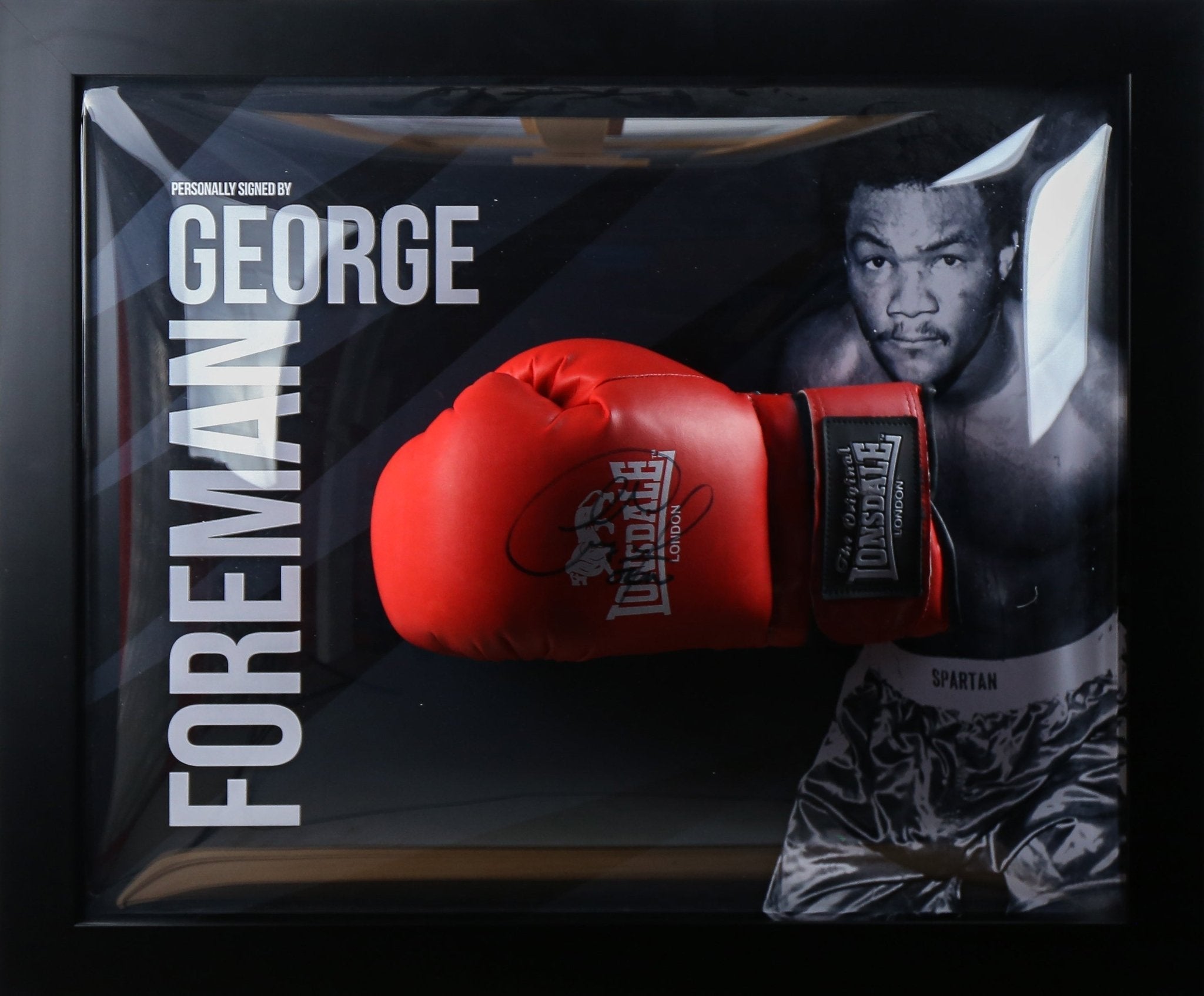 George Foreman Signed Glove Framed Display - Memorabilia Framers Shop